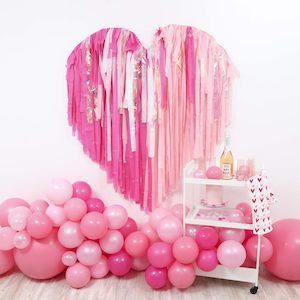 streamer heart Valentine's Day party backdrop