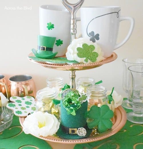 st. patrick's day tiered tray coffee decor