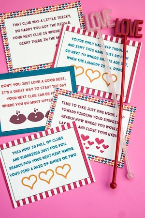 Valentine's Day party scavenger hunt game