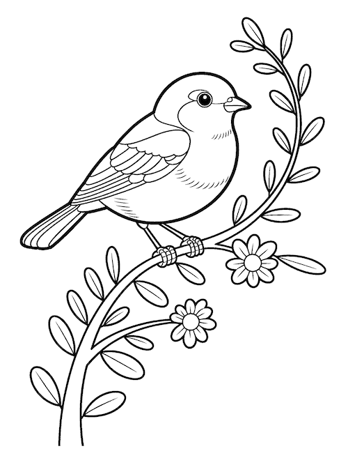 Bird on a leafy branch