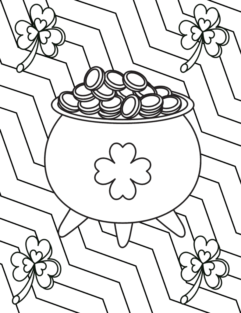 pot of gold with chevron background