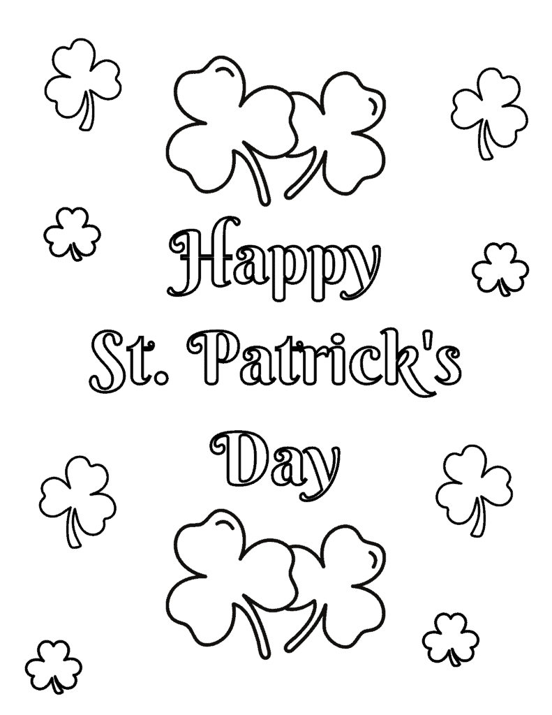 shamrocks coloring page
