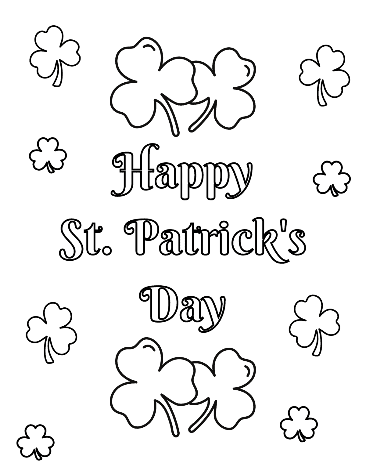 shamrocks coloring page