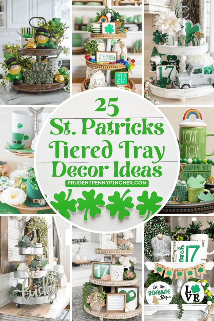 st. patrick's day tiered tray decor ideas