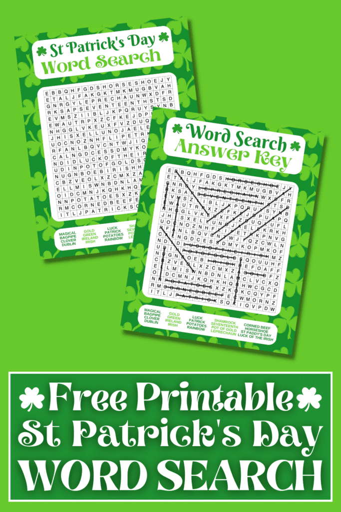word search with answer key