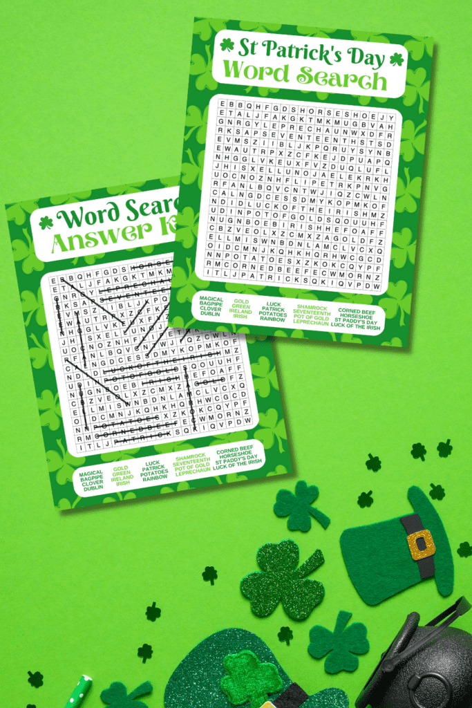 free printable pages on green background
