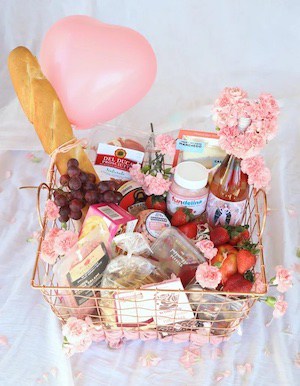 valentine food gift basket