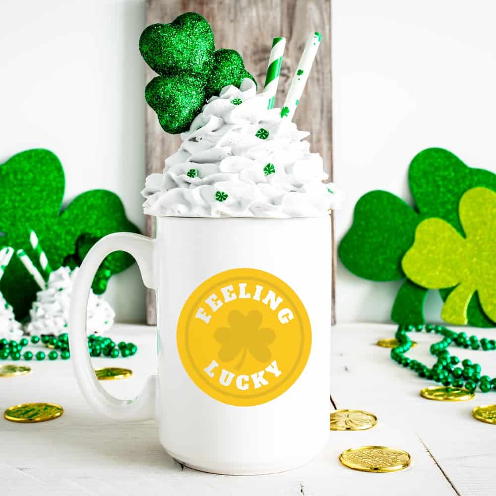 feeling lucky mug st patrick's day svg