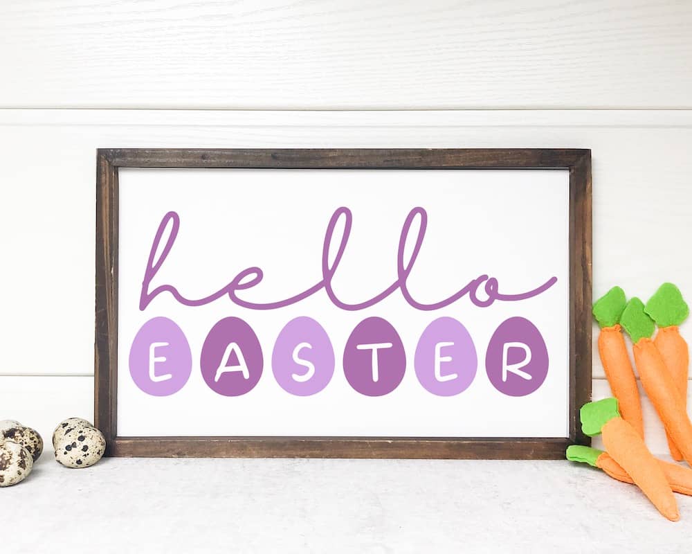 Hello Easter Sign SVG File