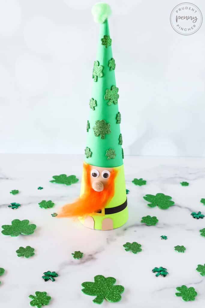 kids foam cone leprechaun craft