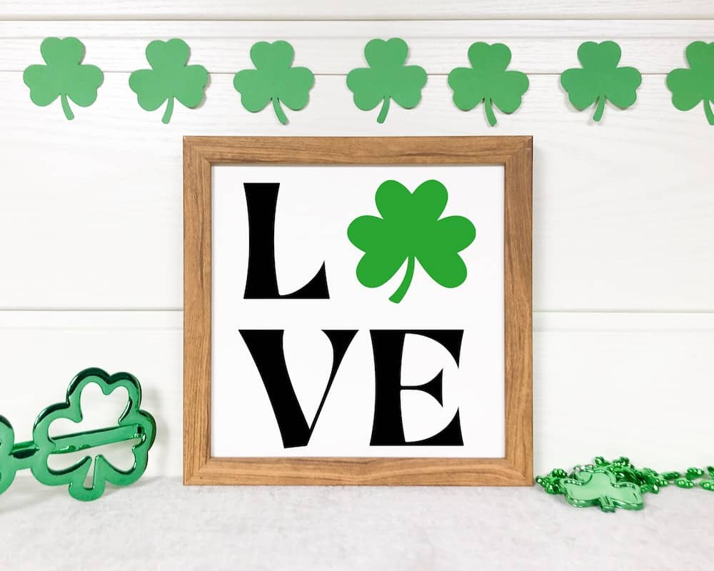 love shamrock svg tiered tray sign