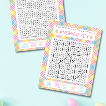 easter word search printable with answer key