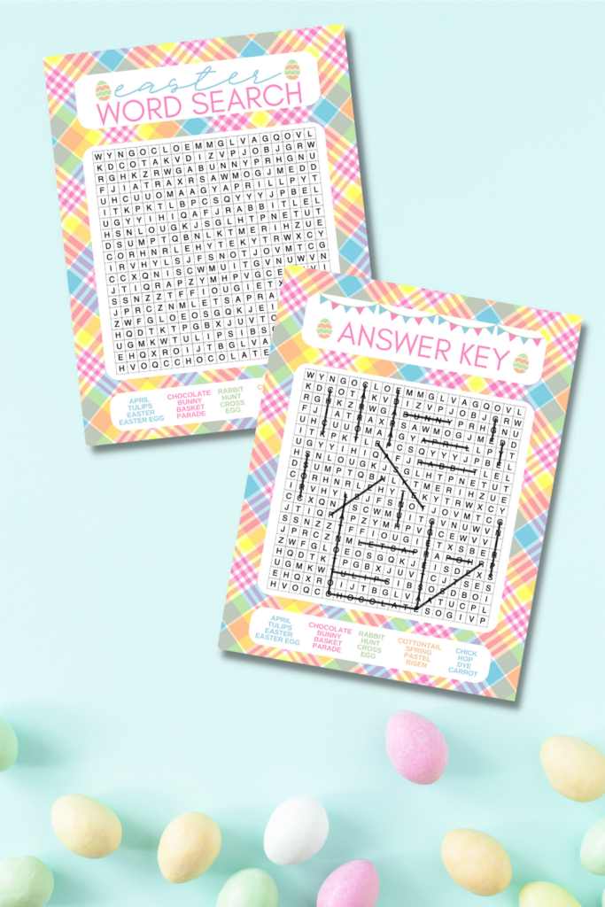 easter word search printable with answer key