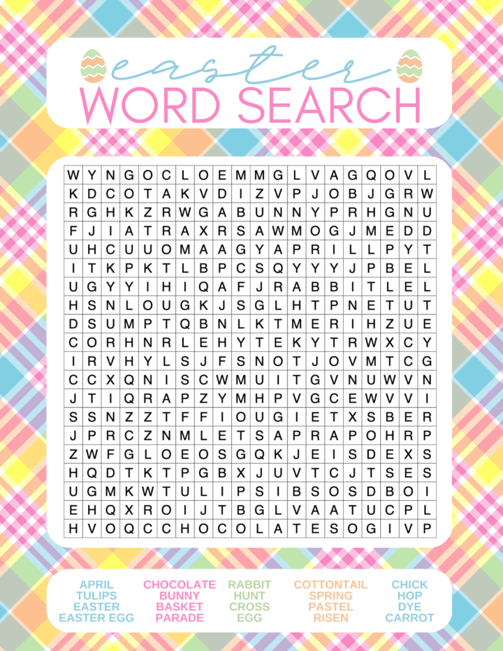Free Printable Easter Word Search for Kids - Prudent Penny Pincher