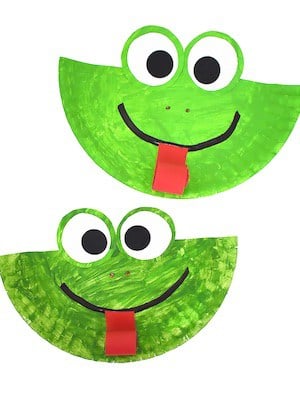 paper plate frog spring craft for kids