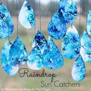 raindrop sun catchers spring craft for kids