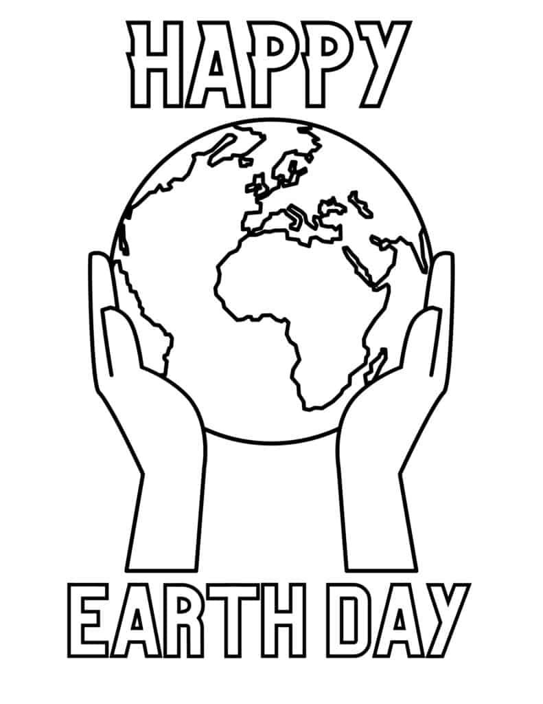happy earth day coloring page