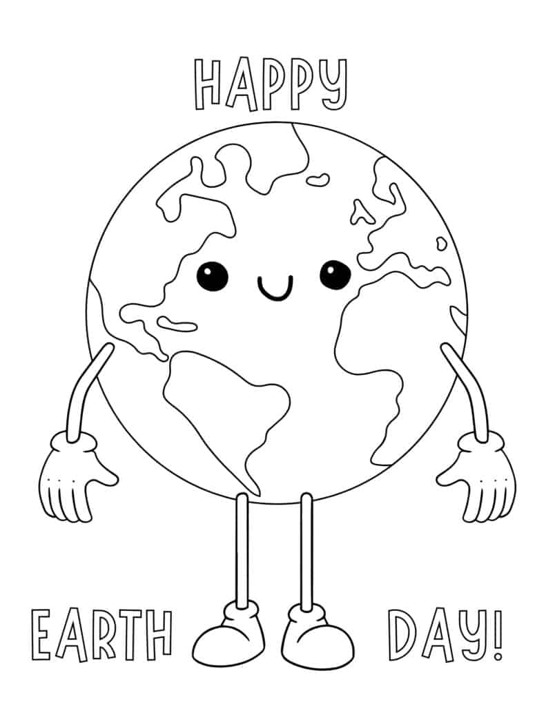 happy earth day cartoon planet