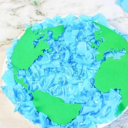 tissue paper earth day craft