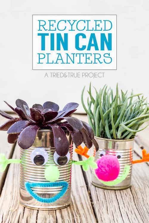 tin can planter earth day craft for kids