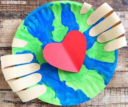 paper plate earth craft for kids