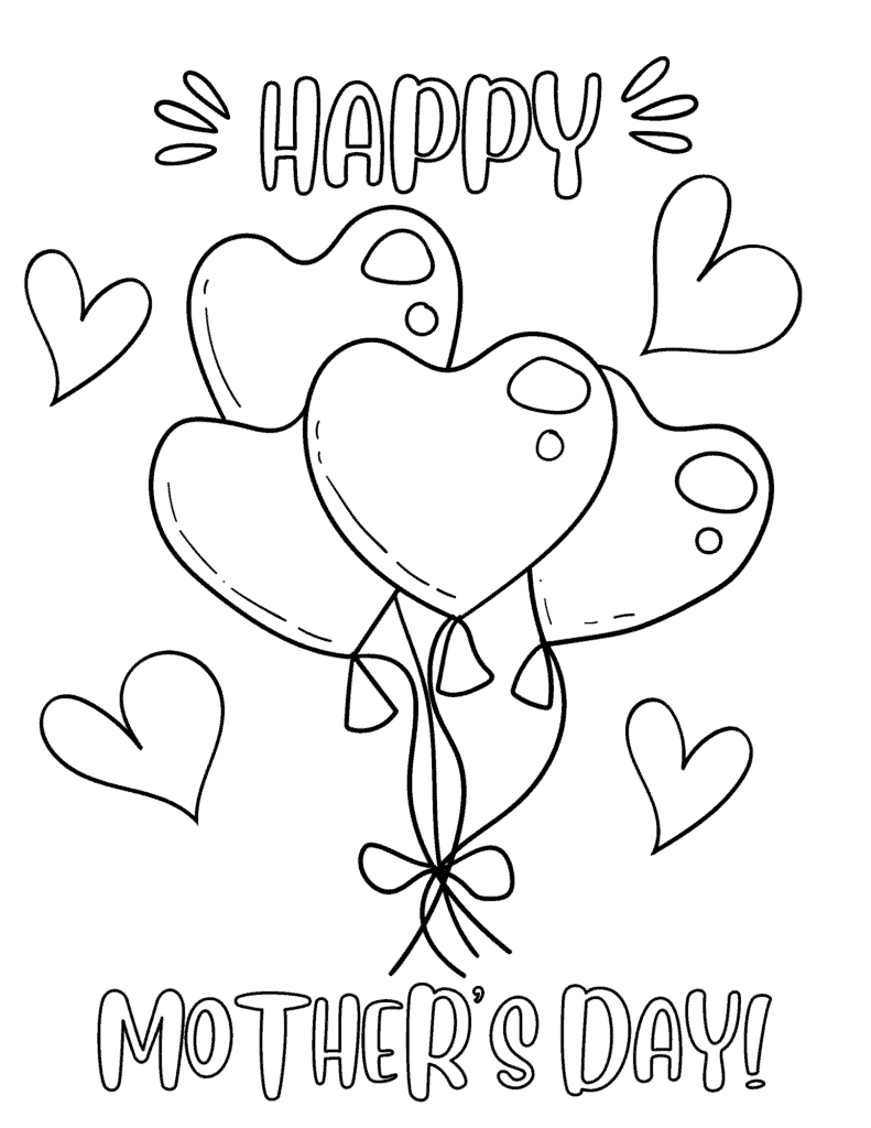 happy Mother's Day coloring page for kids