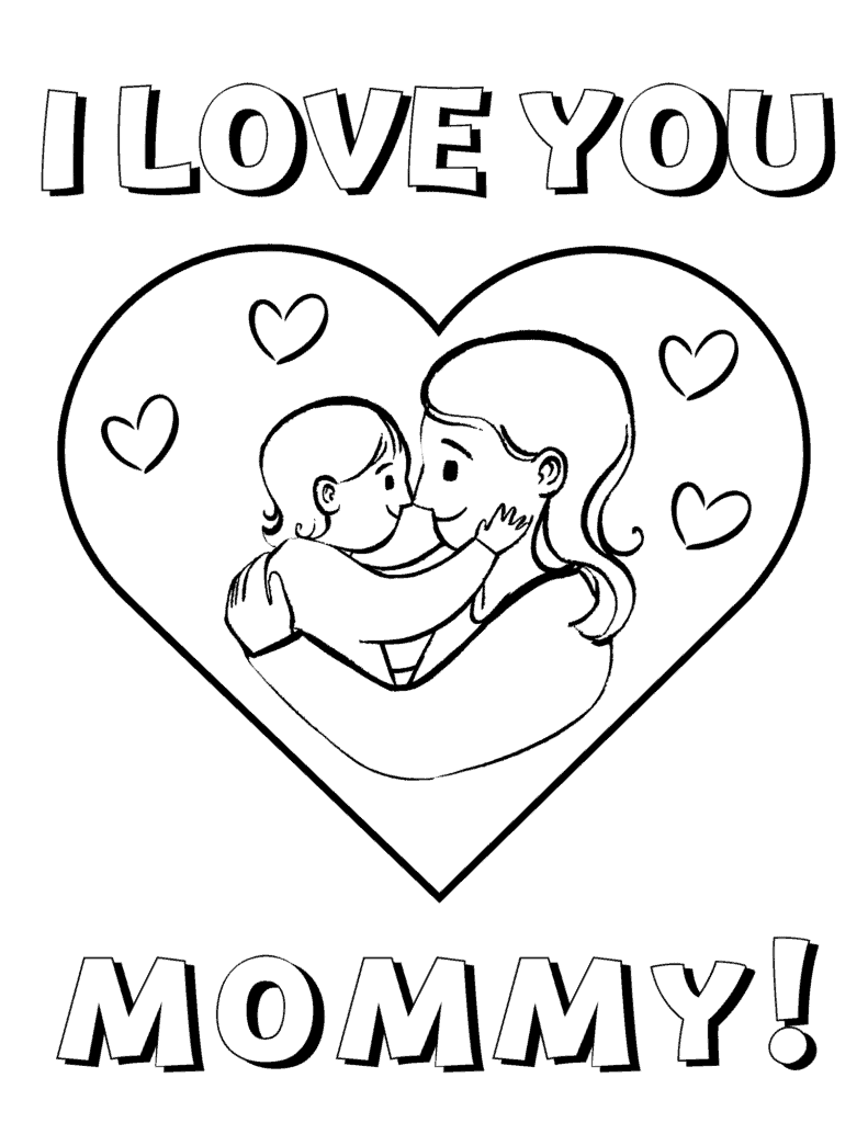 I love you mommy coloring page