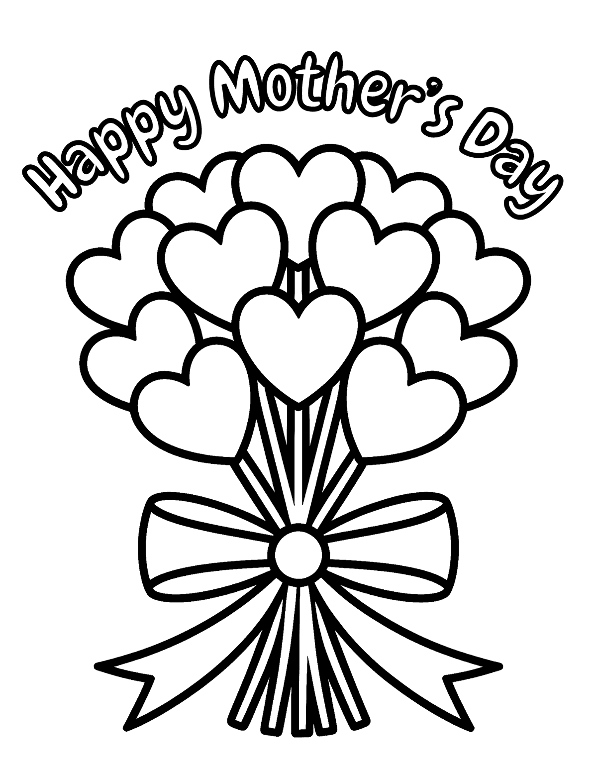 bouquet of heart-shaped flowers tied with a large bow