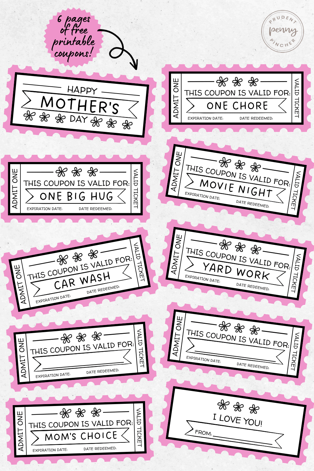 free printable Mother's Day coupon book