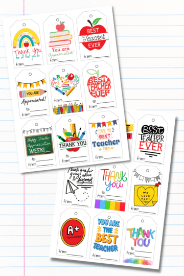 20 Free Printable Teacher Appreciation Tags - Prudent Penny Pincher