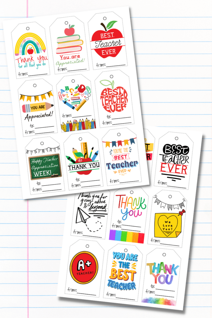 teacher appreciation gift tag printables