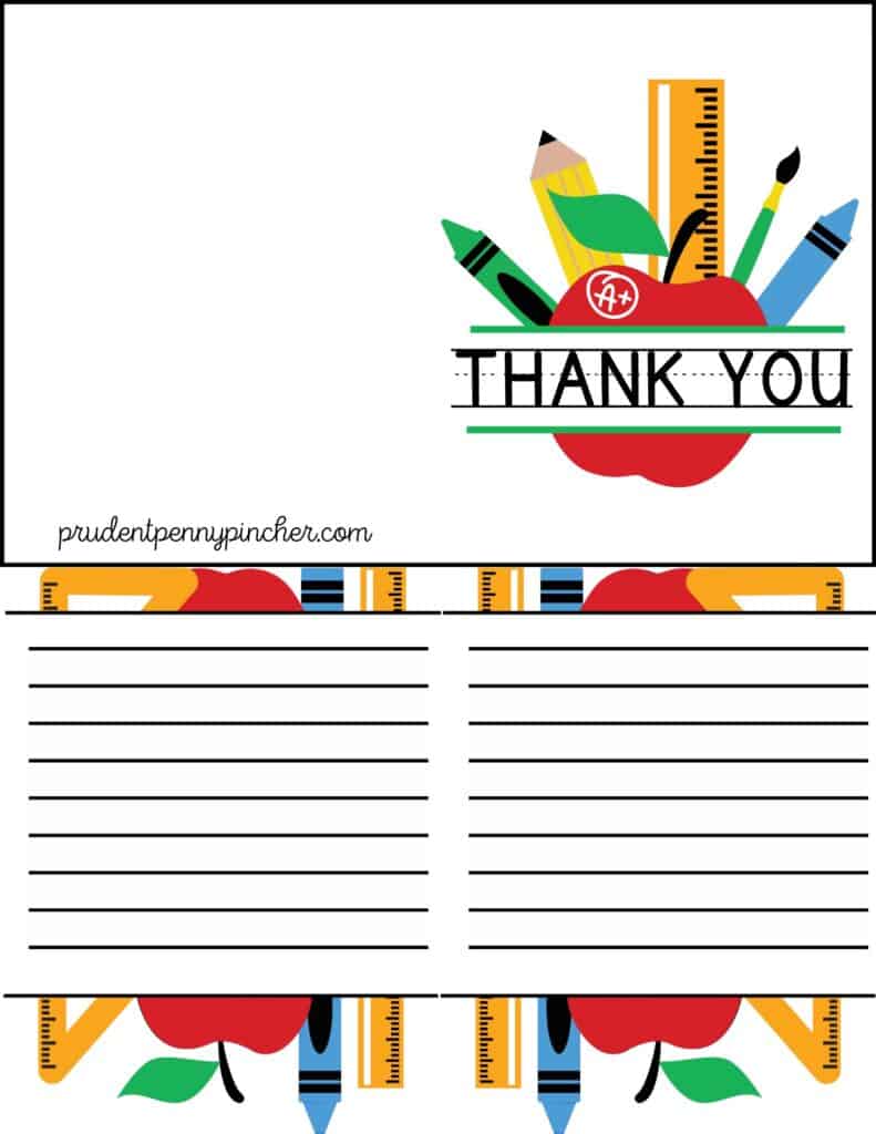 10 Free Teacher Appreciation Card Printables Prudent Penny Pincher
