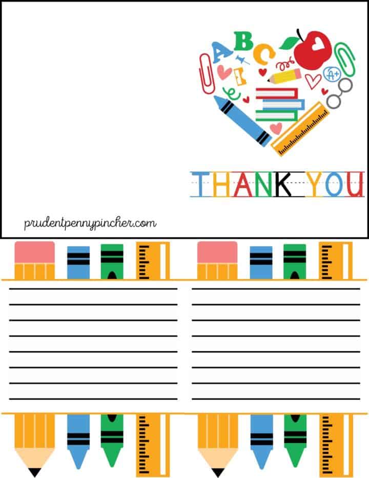 10 Free Teacher Appreciation Card Printables - Prudent Penny Pincher