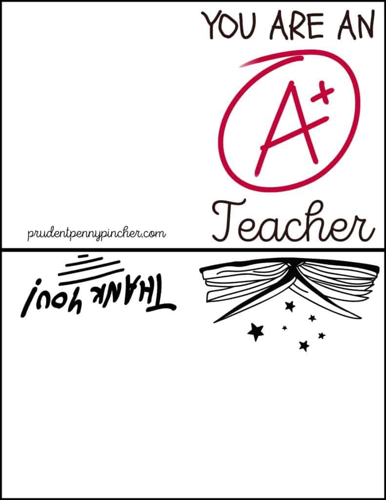 10 Free Teacher Appreciation Card Printables - Prudent Penny Pincher