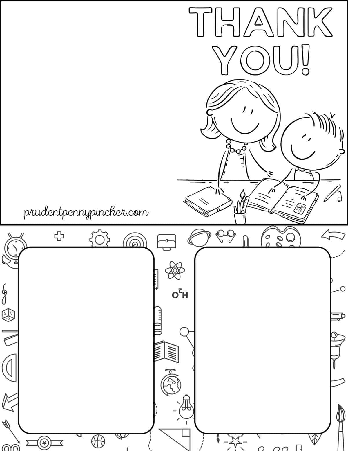 free foldable teacher appreciation coloring page card printable