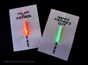 lightsaber homemade Father's Day Card