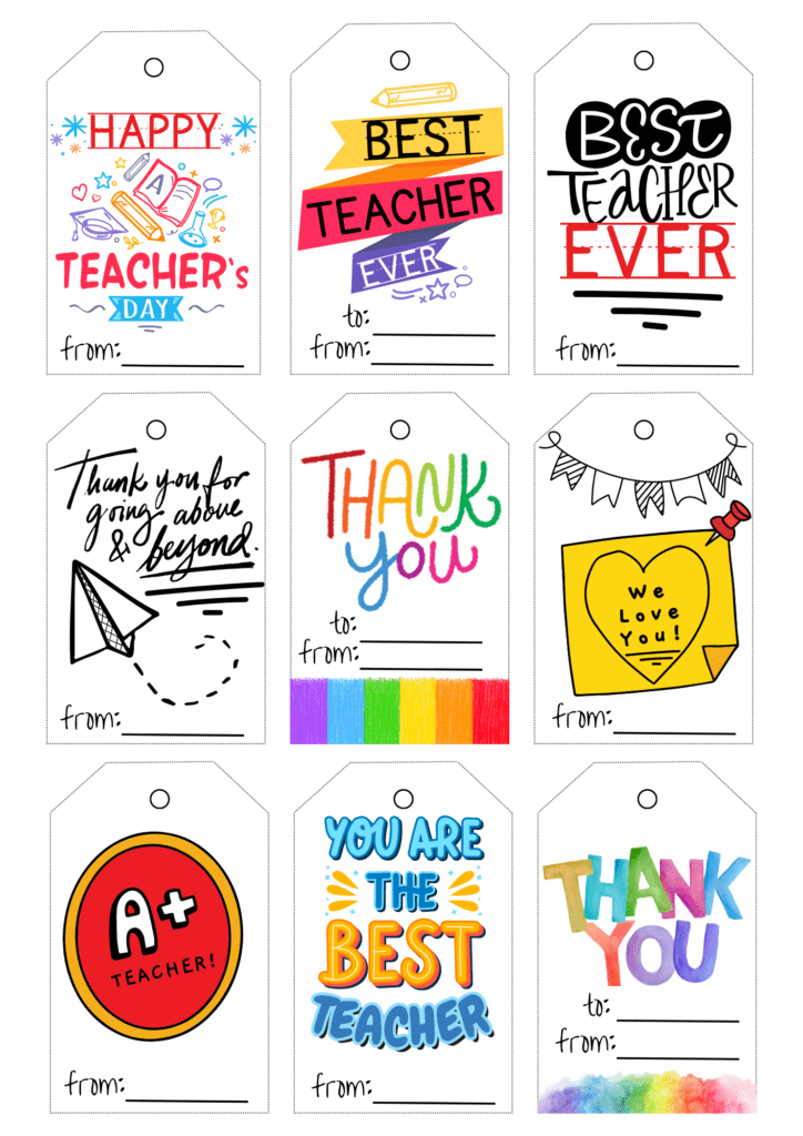 Printable Teacher Appreciation Sharpie Labels