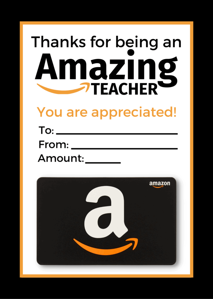amazon teacher gift card holder with gift card