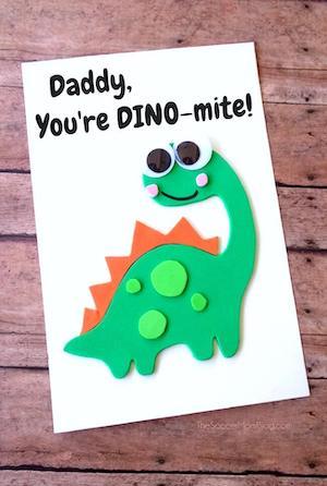 homemade dino-mite dinosaur card for Father's Day