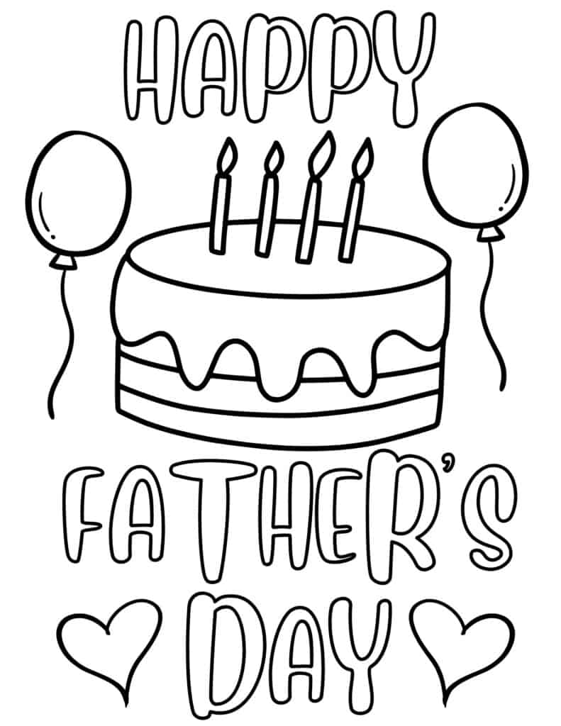 happy Father's Day cake and balloons