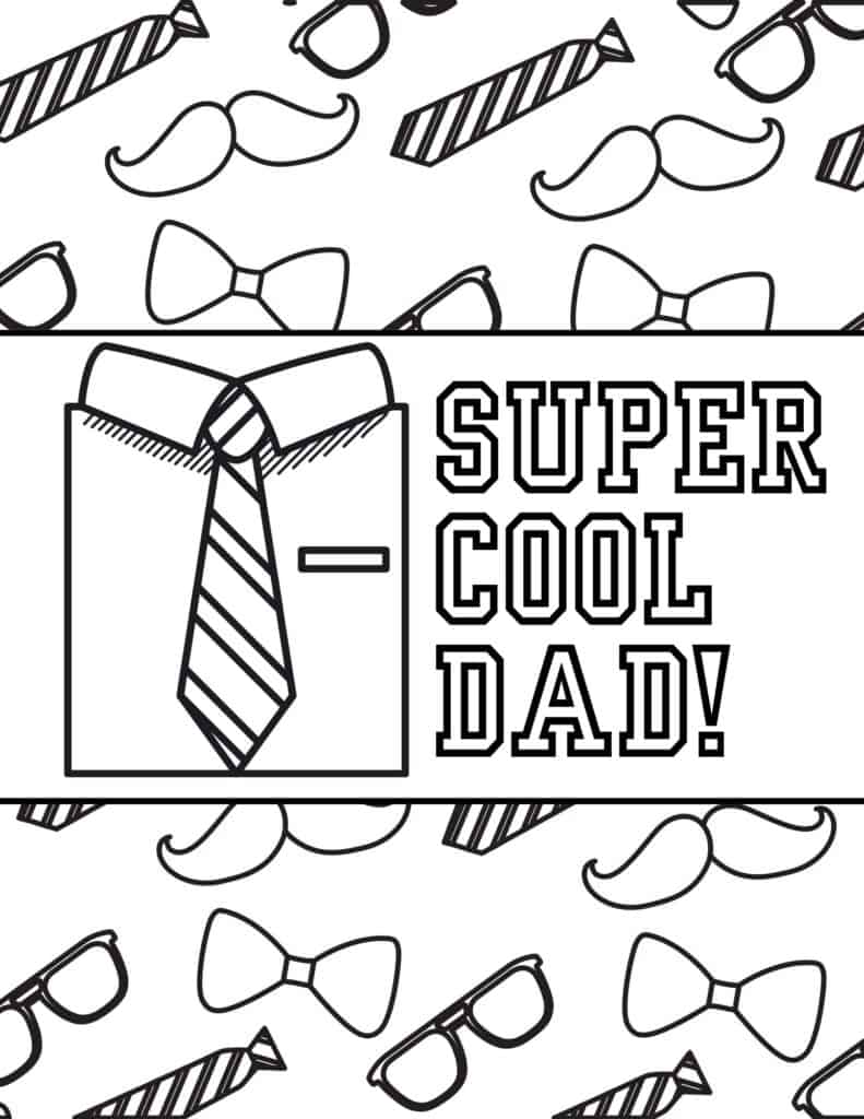 super cool dad coloring page