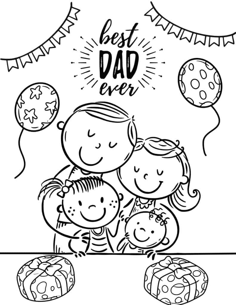 best dad ever coloring page for father's day