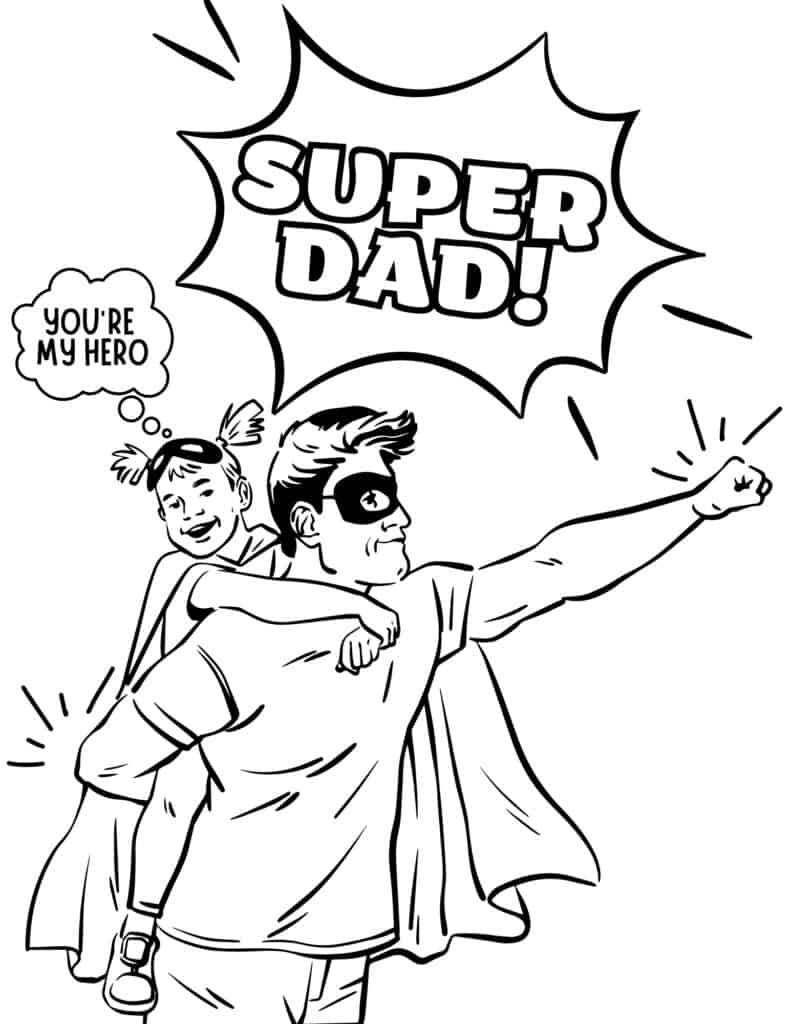 super dad coloring page