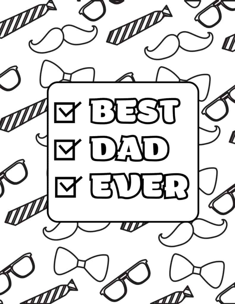 best dad ever coloring sheet