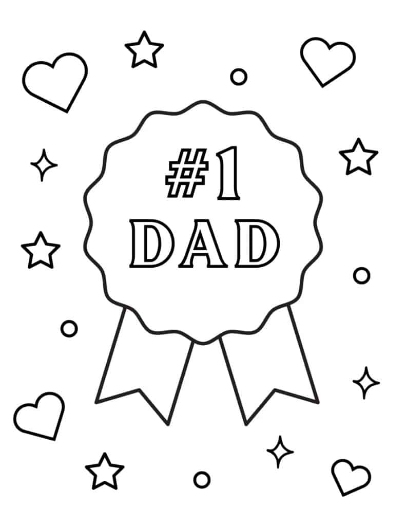 #1 dad award coloring page 