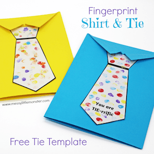 Fingerprint Tie Card with Free Template