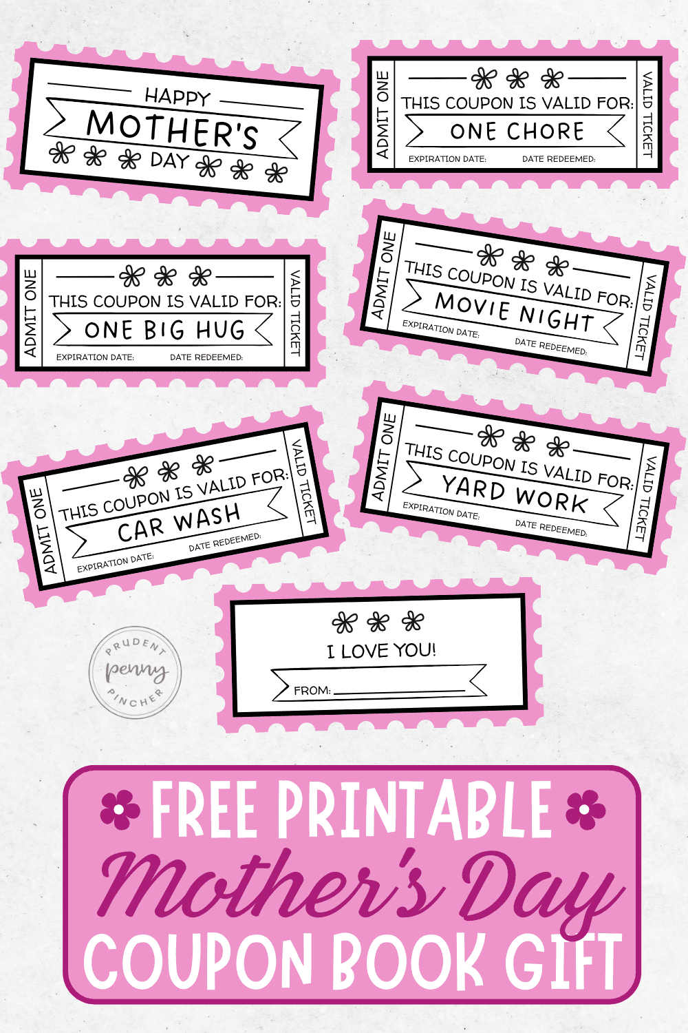 free printable Mother's Day coupon book pages