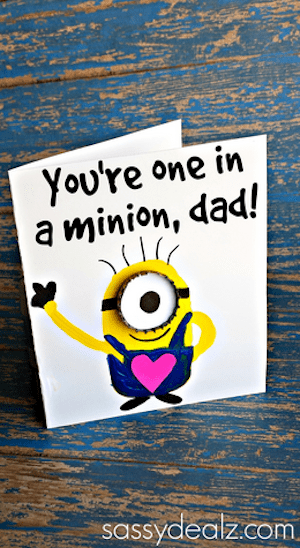 minion homemade Father's Day Card