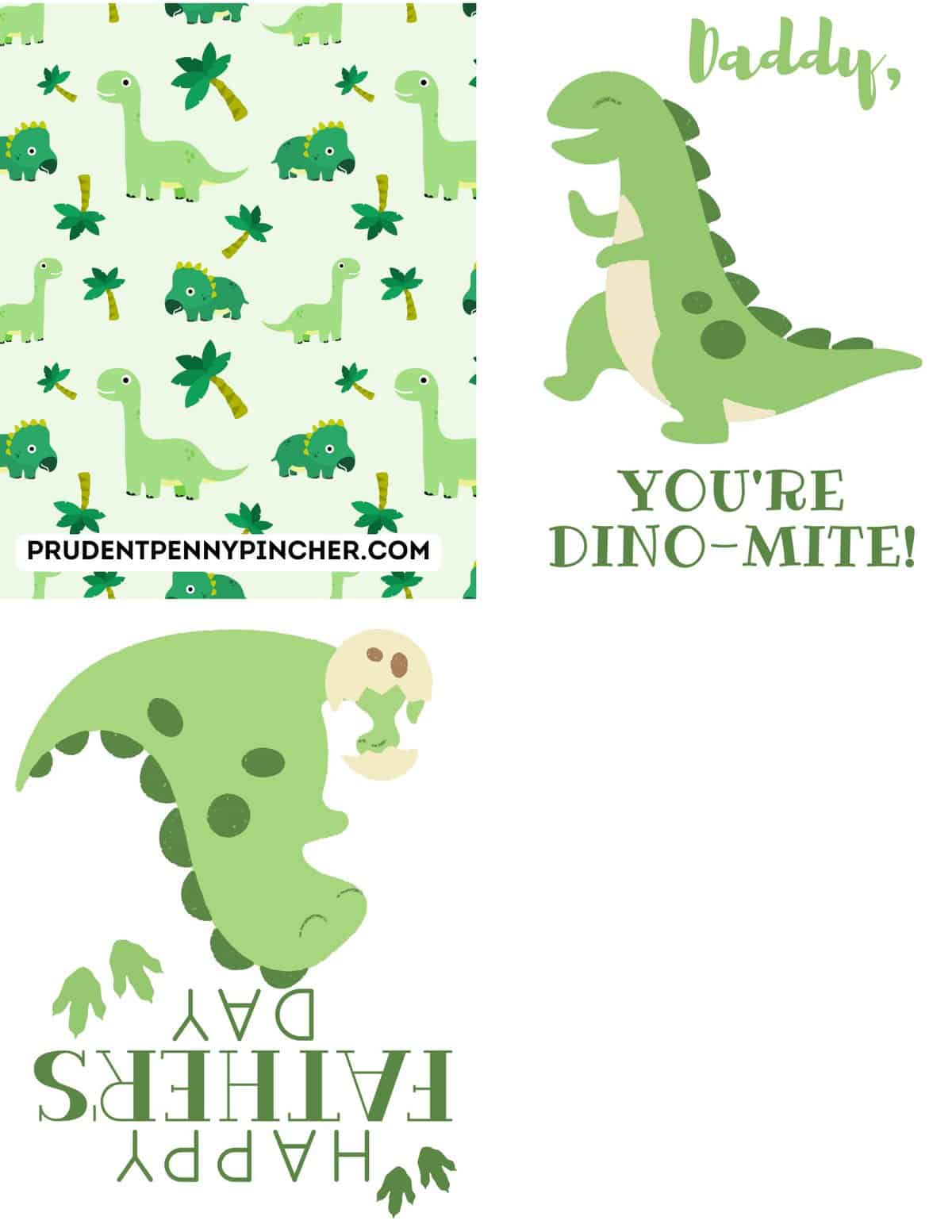 printable dino-mite daddy card for Father's Day