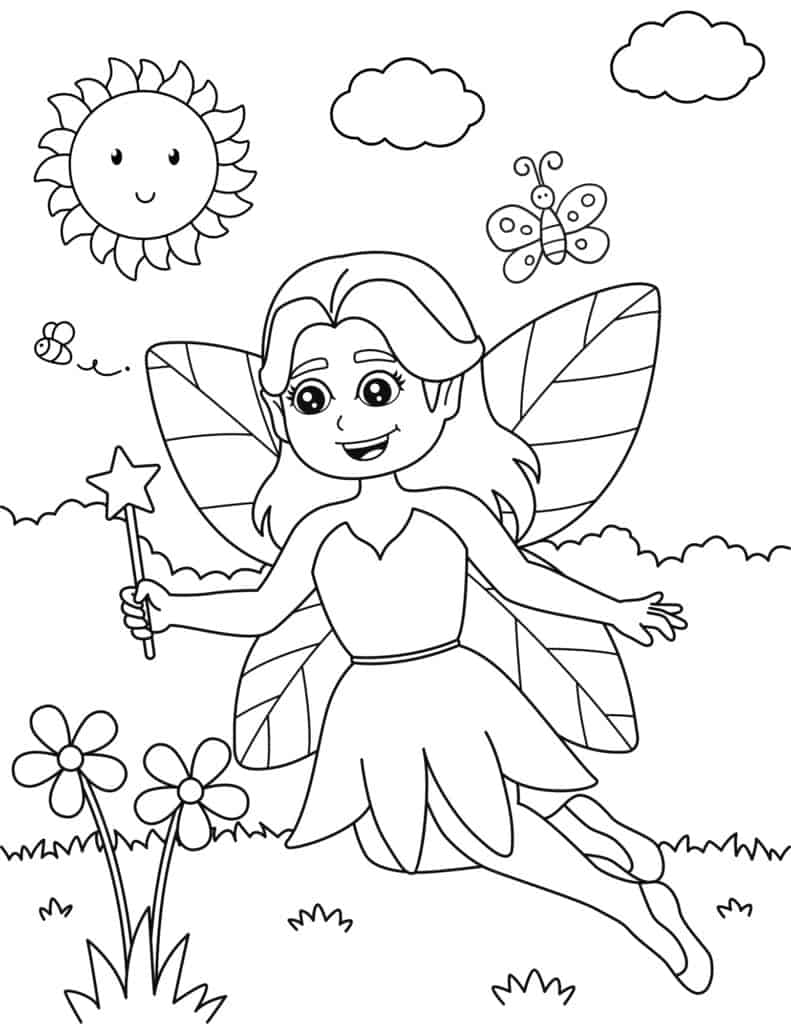 fairy in enchanted woods coloring page